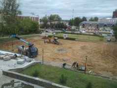 Идет реконструкция площадки перед кохомским Дворцом культуры