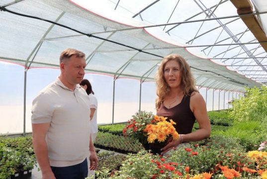 Сергей Низов ознакомился с работой хозяйства по выращиванию декоративных растений в селе Буньково