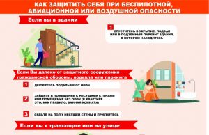 Как защитить себя при беспилотной, авиационной или воздушной опасности